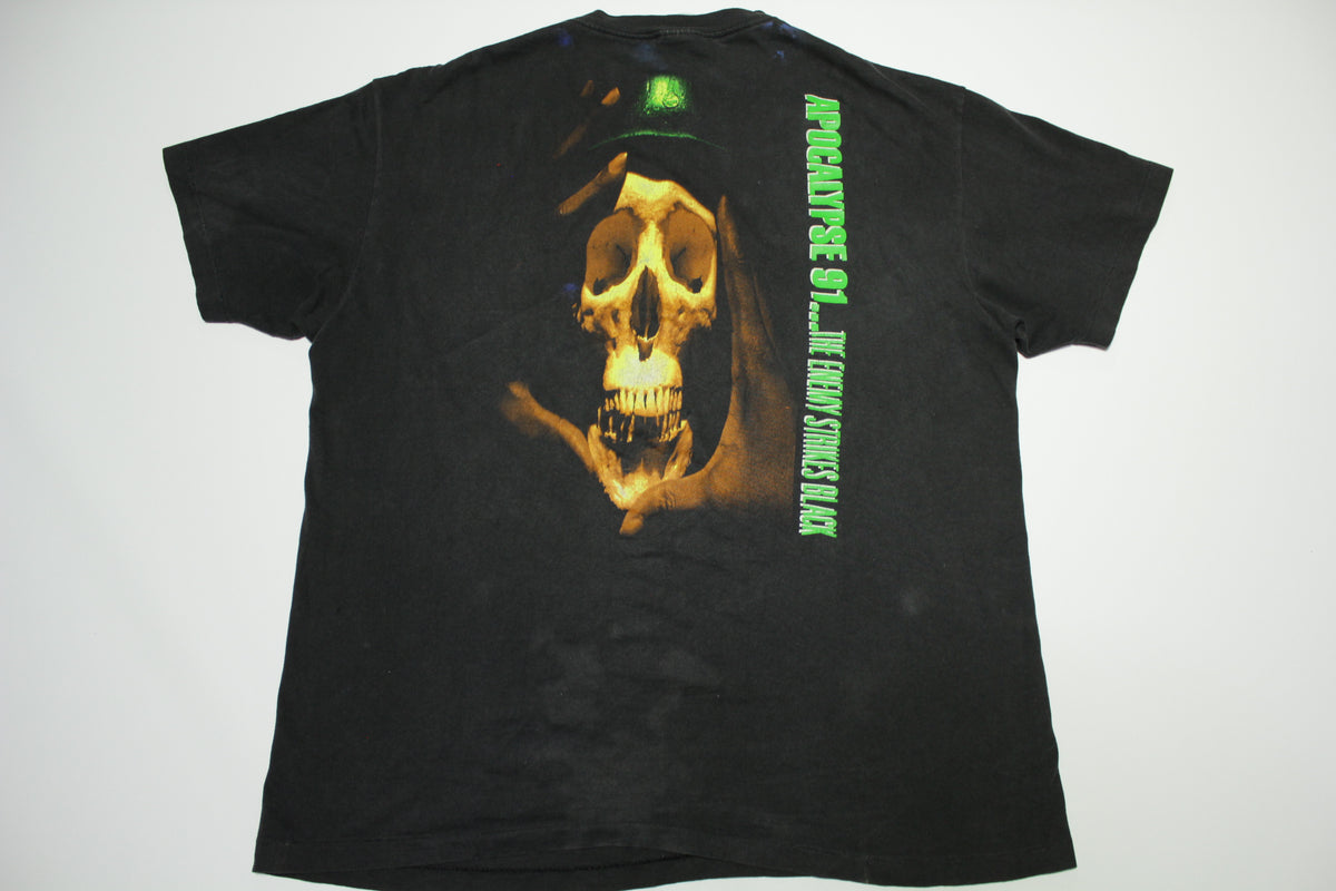 Public Enemy 1991 Apocalypse Def Jam Asiatic Vintage 90's Enemy Strikes Black T-Shirt