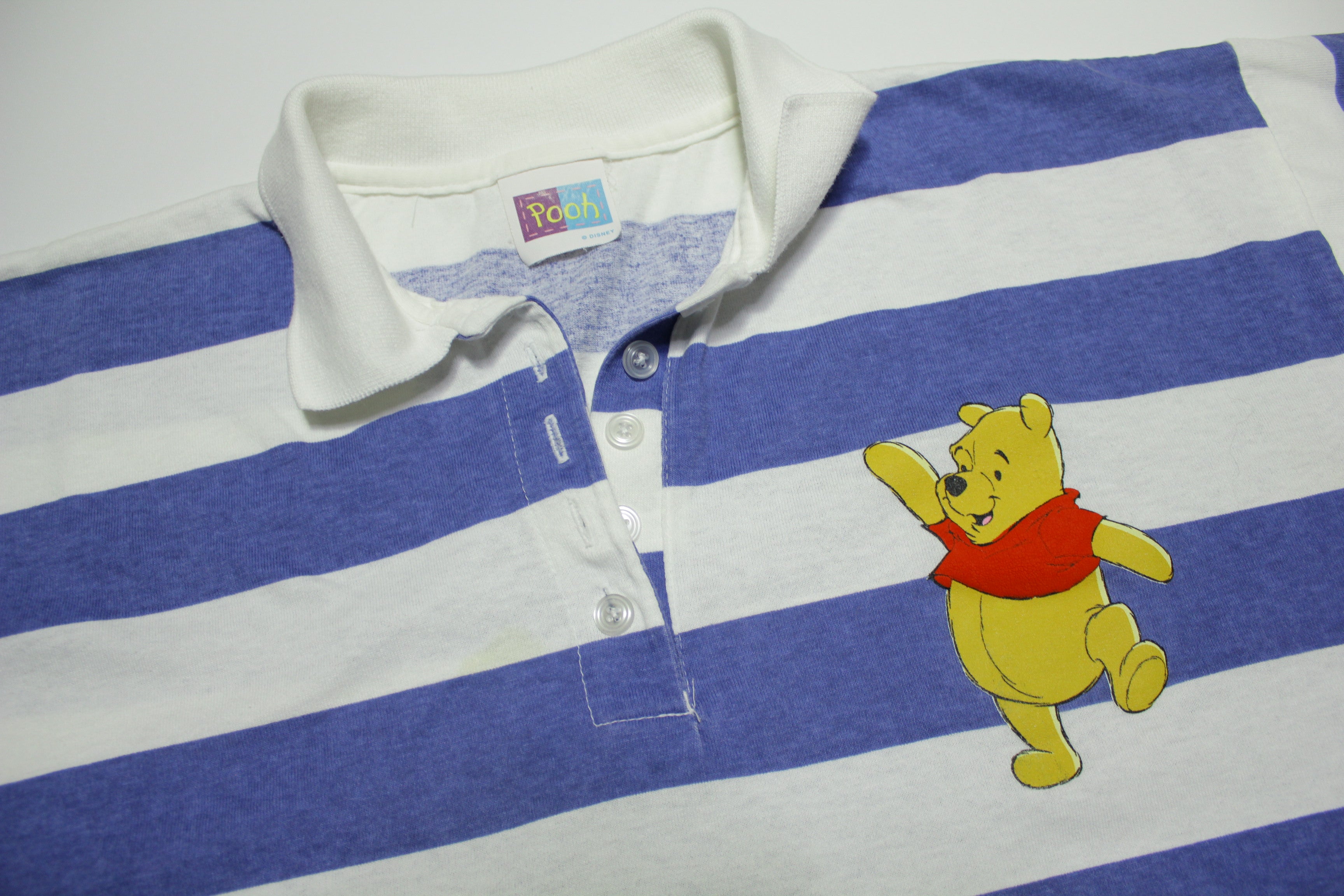 Winnie The Pooh Vintage 90's Striped Disney Original Tag Polo