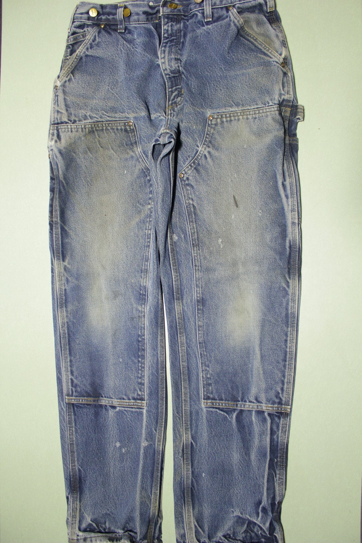 Carhartt B07 DNM Double Knee Denim Jeans Blue Construction Work Pants