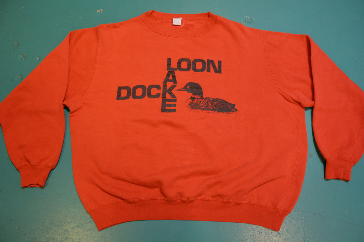 Loon Lake Dock Duck Quack Vintage 80's Sweatshirt.