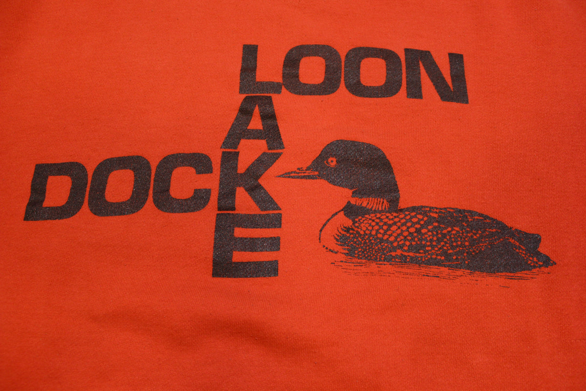 Loon Lake Dock Duck Quack Vintage 80's Sweatshirt.