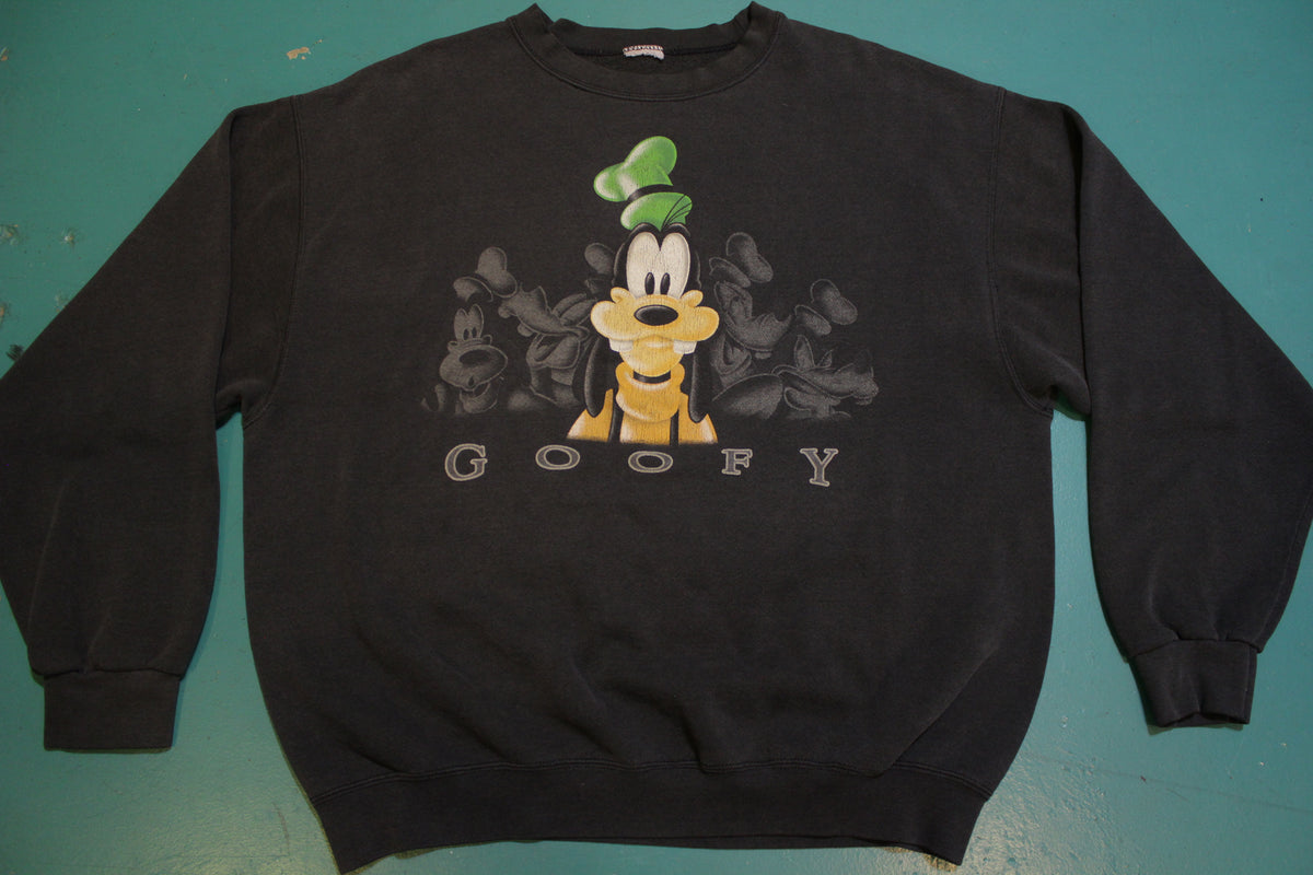 80s Vintage Goofy Disney Black Large Pullover Sweatshirt