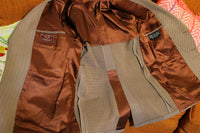 1970's Plaid Two Button Brown Leisure Suit Jacket.  Slick Clothes. Sherwood Premier Quality