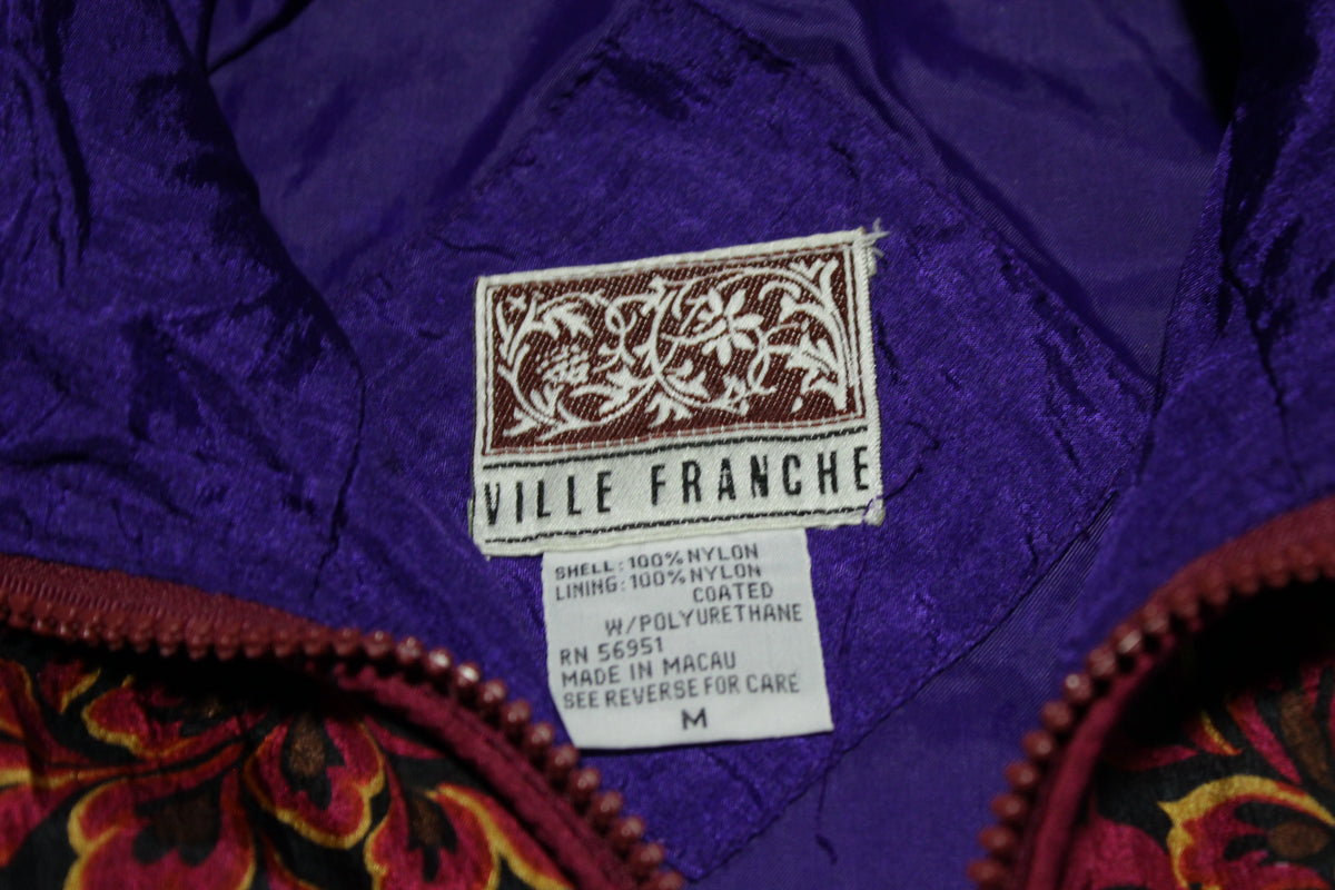 Ville Franche Bling Floral Vintage 90's Grandma Windbreaker Jacket