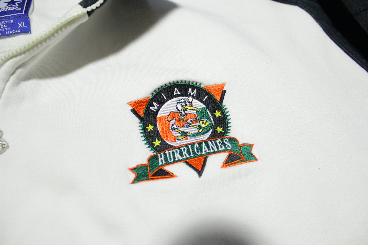 University of Miami Hurricanes Vintage 90's Starter Quarter Zip Pullover Sweatshirt