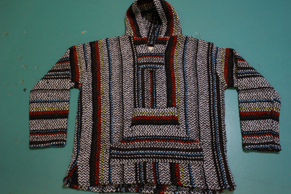 Baja Joe Mexico Drug Rug Poncho Hoodie Baja Sweater Vintage Pullover