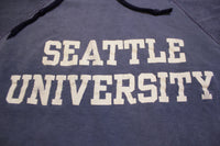 Seattle University Vintage 50's 60's Spellout Distressed Hoodie Sweatshirt