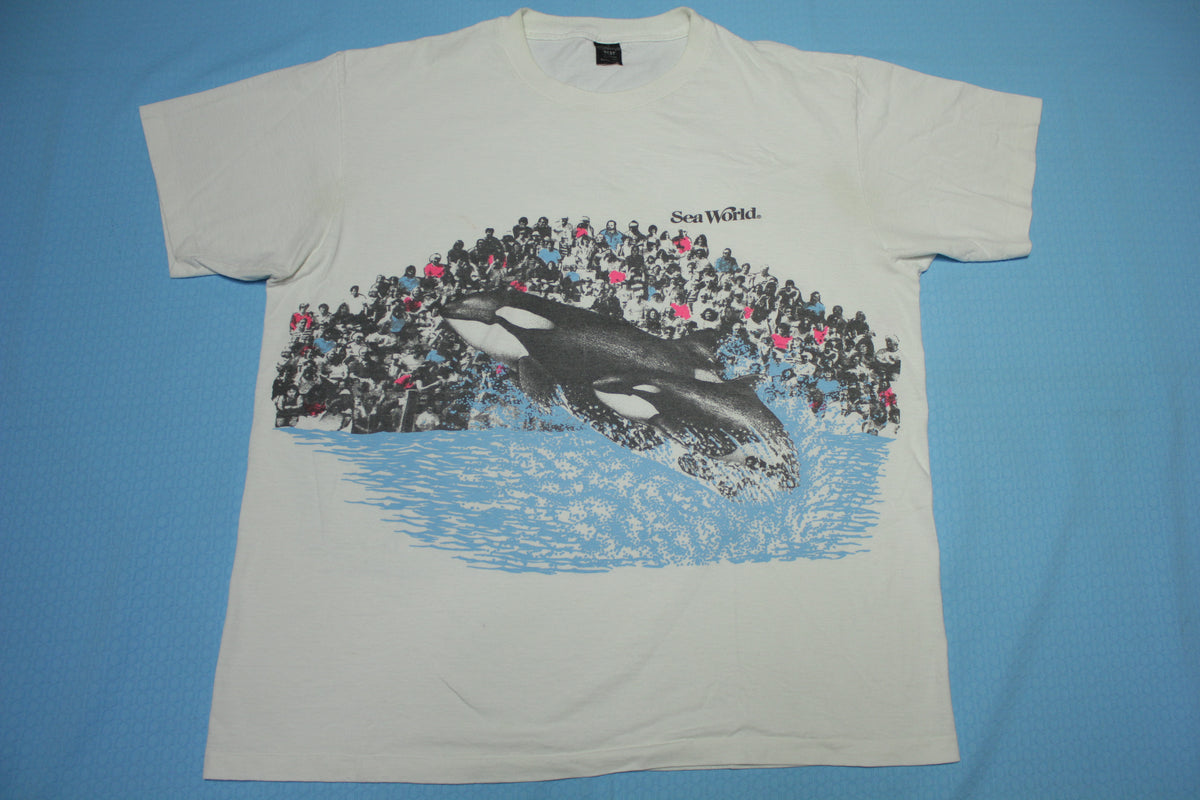 Sea World San Diego Vintage 80's Shamu Killer Whale Single Stitch Sherry's Best AOP T-Shirt