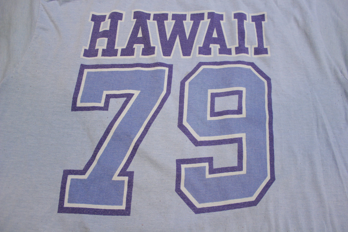 Hawaii 79 70's Vintage Crazy Shirts College Color Block Single Stitch T-Shirt