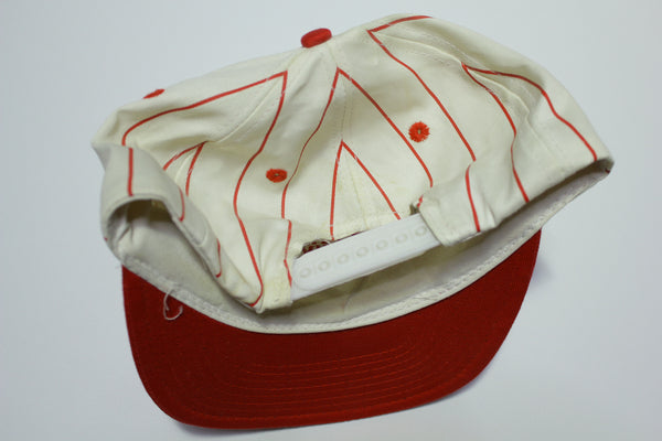 Pre Mix Pinstriped Vintage 80s Adjustable Back Snapback Hat
