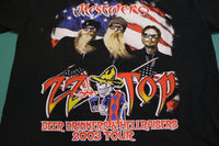 ZZ Top Drinkers Hellraisers 2003 Tour Mescalero Ted Nugent Vintage T-Shirt