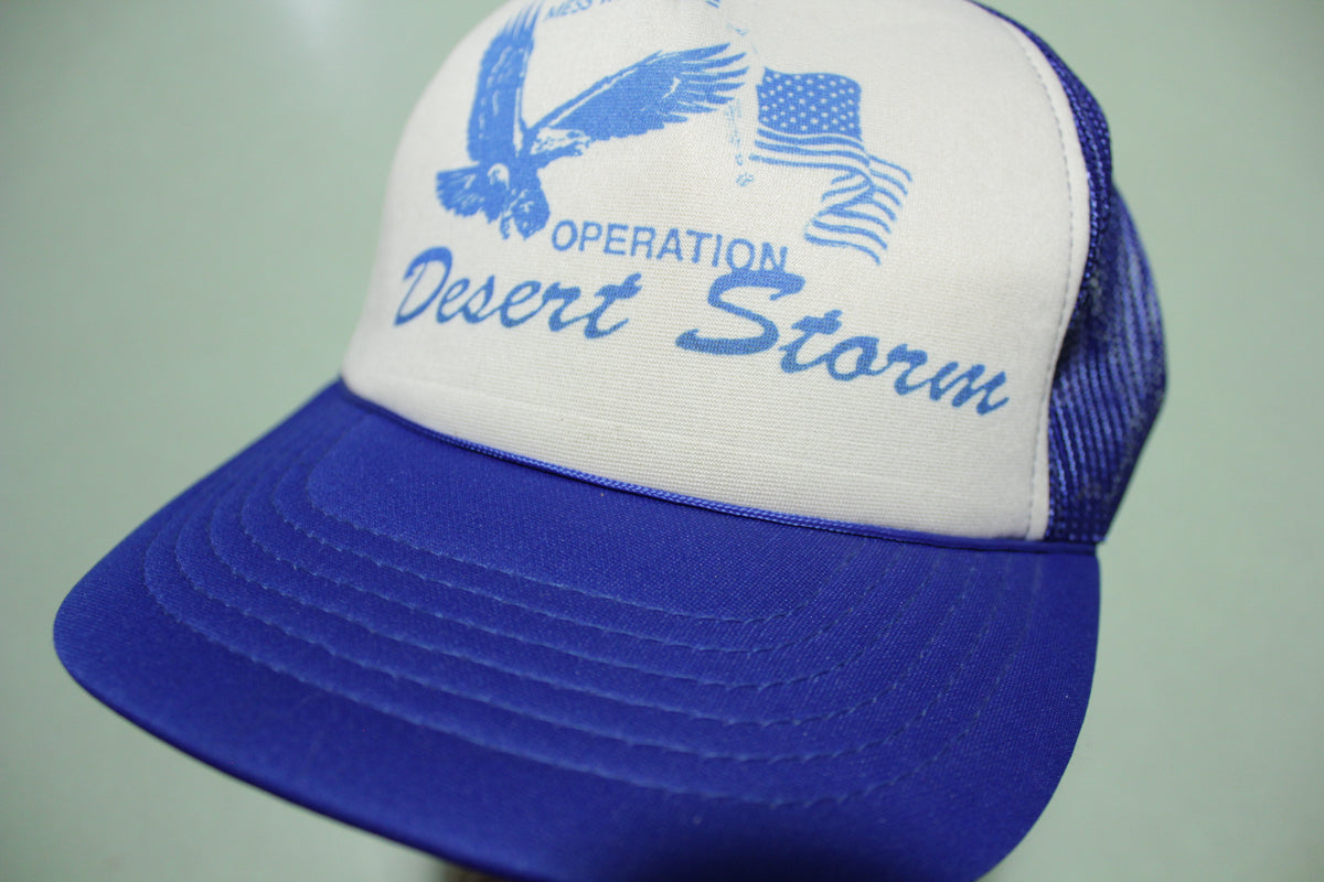 Operation Desert Storm Don't Mess With The US Vintage 90's Trucker Mesh Snapback Hat