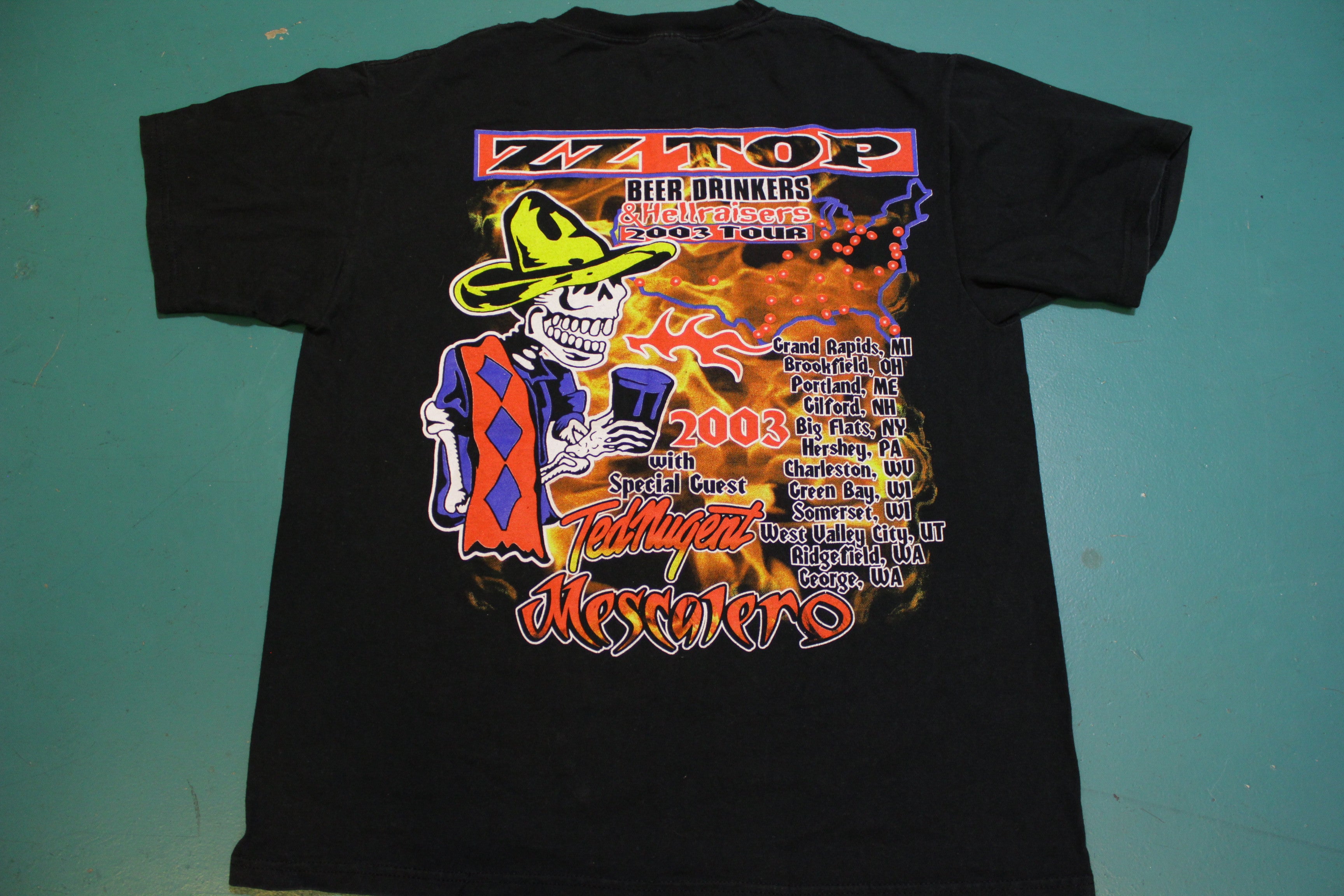 ZZ Top Drinkers Hellraisers 2003 Tour Mescalero Ted Nugent Vintage