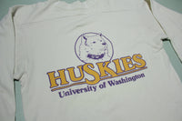 University of Washington Huskies Vintage 80's 3/4 Sleeve UW Jersey T-Shirt