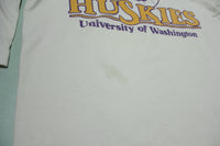 University of Washington Huskies Vintage 80's 3/4 Sleeve UW Jersey T-Shirt