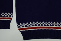 JCPenney Vintage 70's  Mock Turtle Neck Geometric Pattern Acrylic Sweater