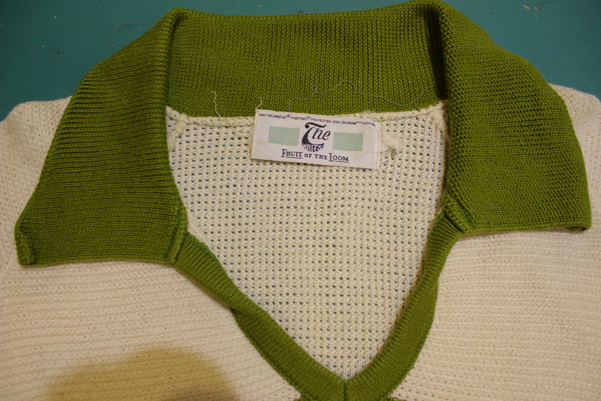 The Knits Fruit Of The Loom 50's 60's Tennis Golf Single Stitch Polo Shirt