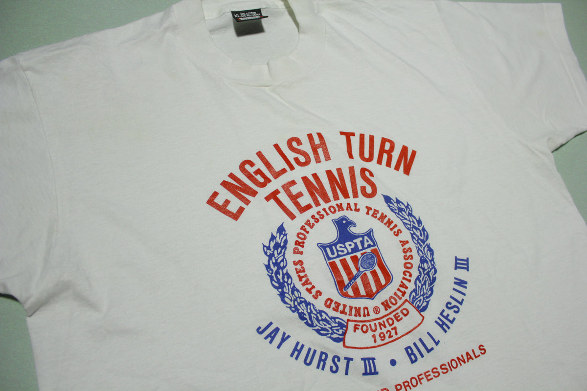 English Turn Tennis Jay Hurst Bill Heslin Vintage Screen Stars 80's 90's T-Shirt