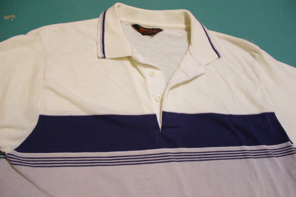 Michael Low Vintage Striped 80's Tennis Golf Single Stitch Polo Shirt