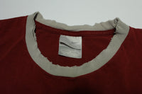 Nike Vintage Distressed Y2K Embroidered Swoosh Basic Essential Ringer T-Shirt