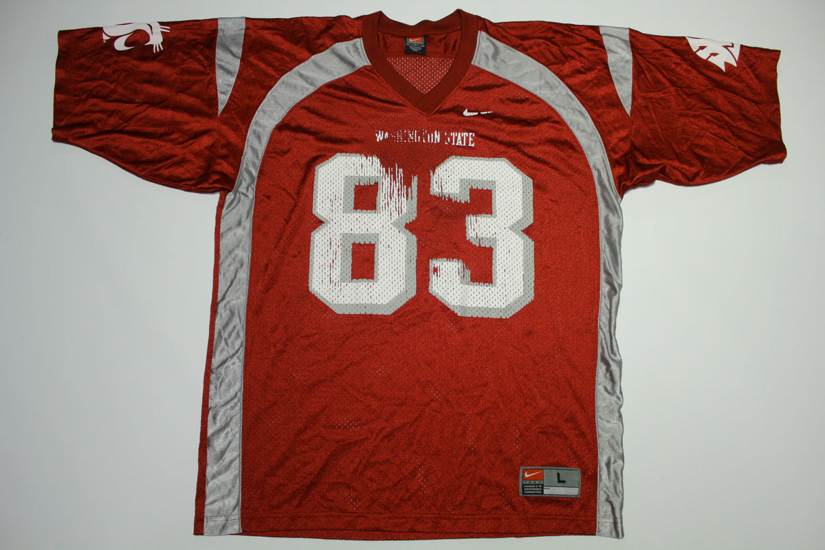 WSU Washington State Cougars Vintage Y2K #83 Nike Team Crimson Football Jersey