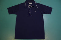 Munsingwear Penguin Deadstock Navy Blue 70's Tennis Golf Single Stitch Polo Shirt