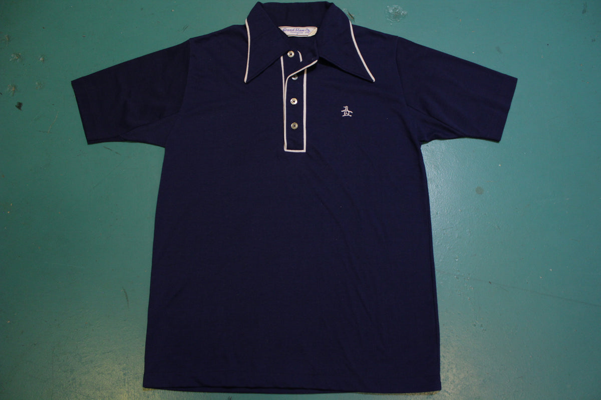 Munsingwear Penguin Made In USA Vintage 70's Striped Grand Slam Golf Polo  Shirt