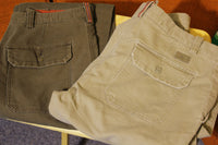 Dockers Beige & Brown Iconic Mobile Cargo Pants Men's Flat Front 2 Pair