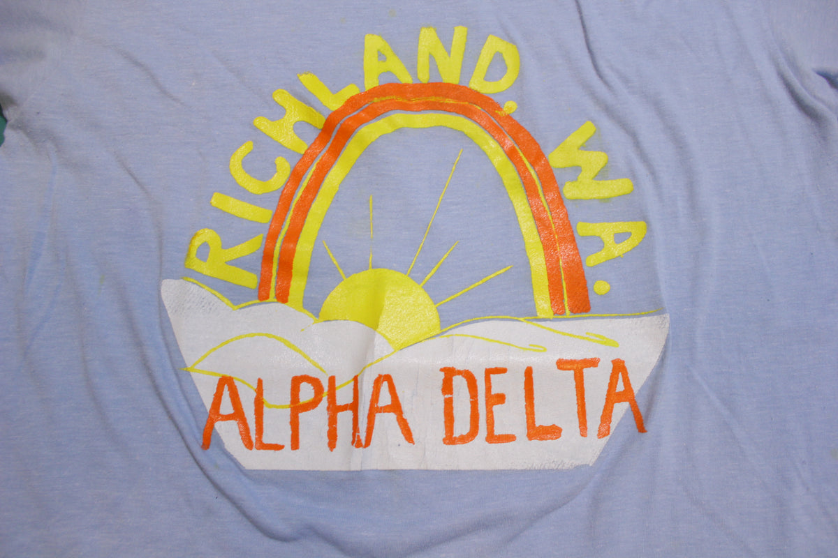 Richland WA Alpha Delta Vintage Homemade Single Stitch 80's Spruce T-Shirt