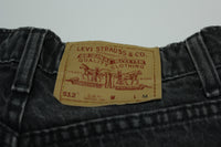 Levis 512 Vintage 90's Denim Grunge Punk Red Tab Made in Canada Black Jeans