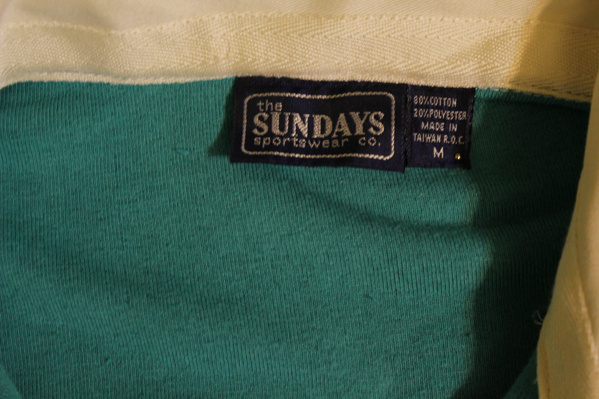 Velour Sunday Sportswear.  Vintage Turquoise Rare Polo Shirt. 1970's - 1980's