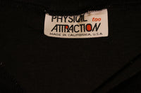 Physical Attraction Too 1980's 1970's Vintage Black Sleevless Summer Shirt.