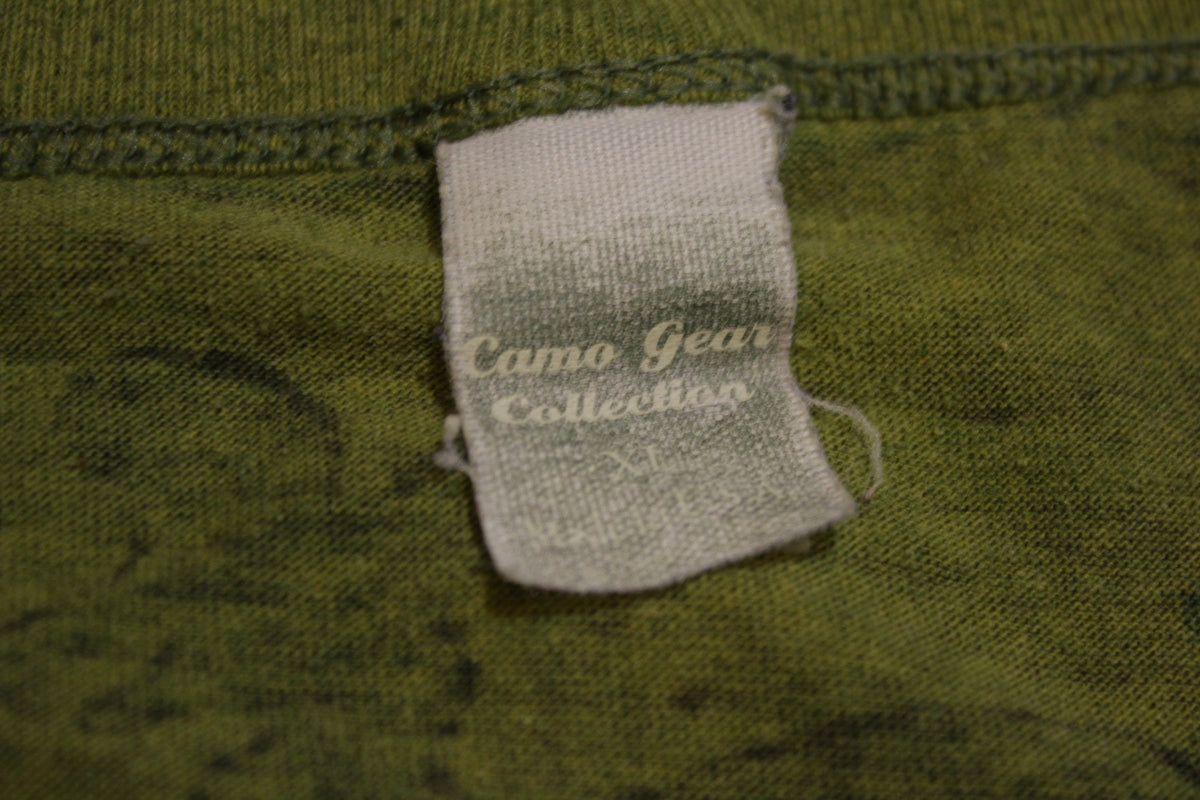 Camo Shirt 1980's Vintage Single Stitch Pocket Military T-Shirt