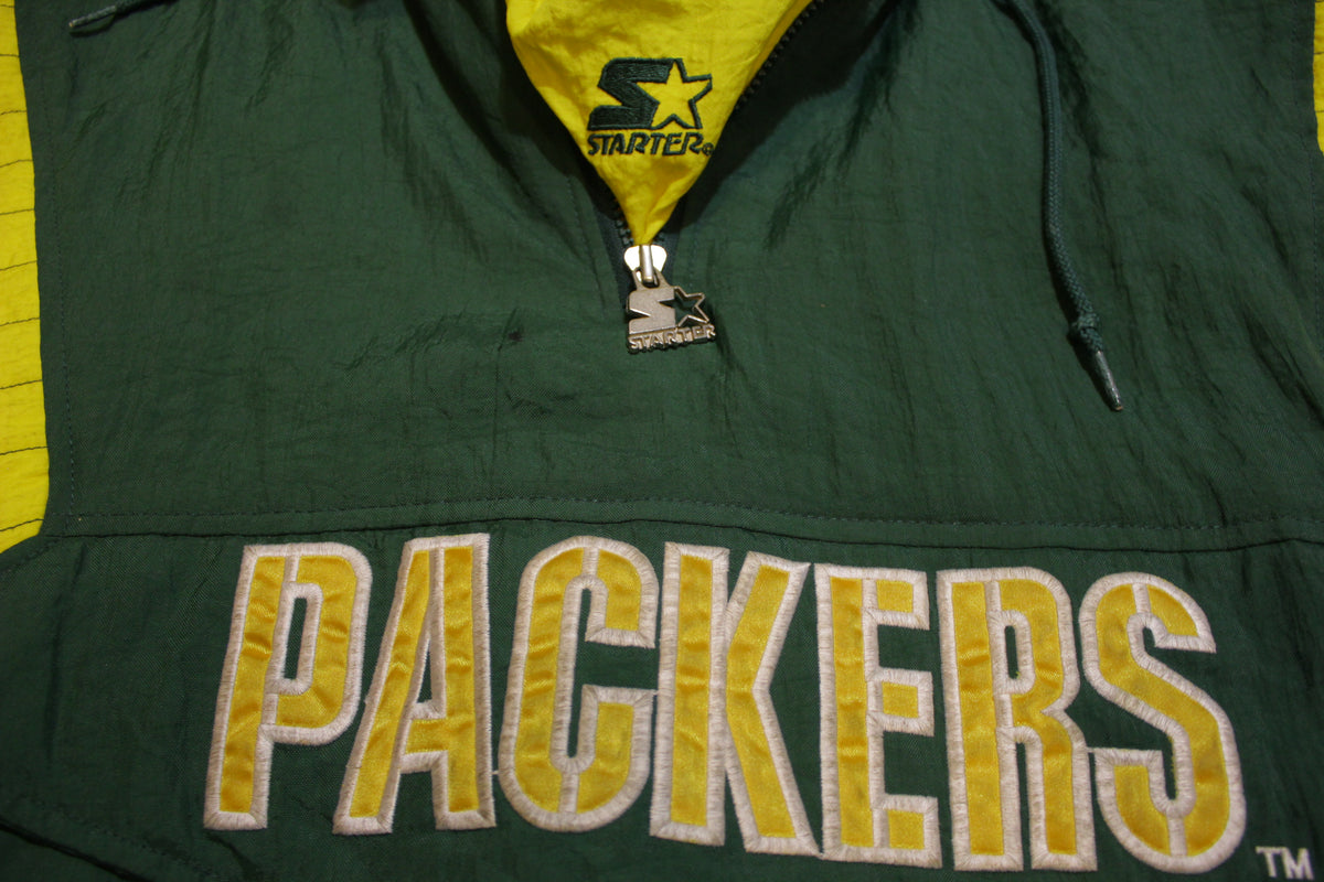 Green Bay Packers 90s Hooded Pullover Puffer Hoodie Starter Vintage Jacket