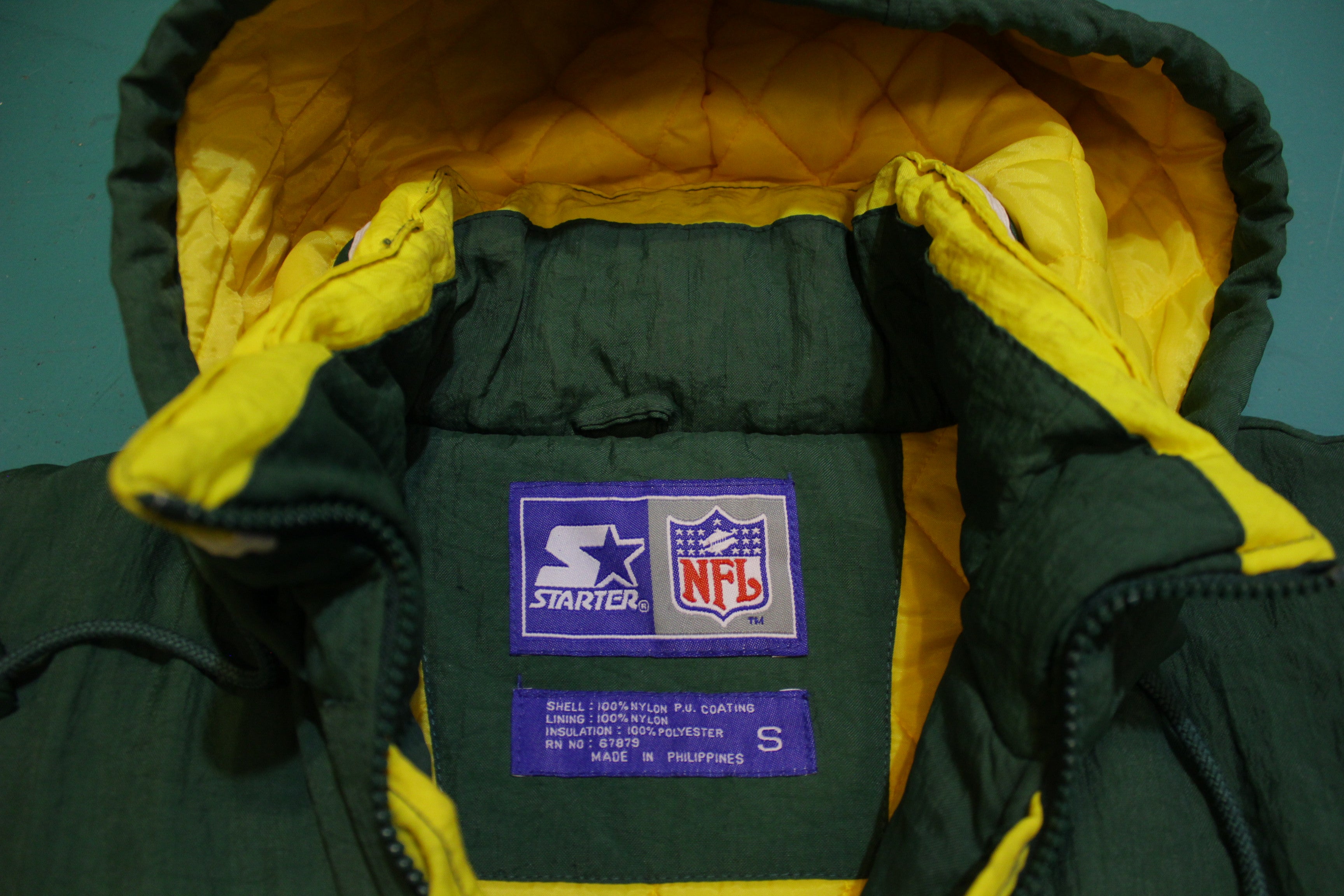Green Bay Packers 90s Hooded Pullover Puffer Hoodie Starter