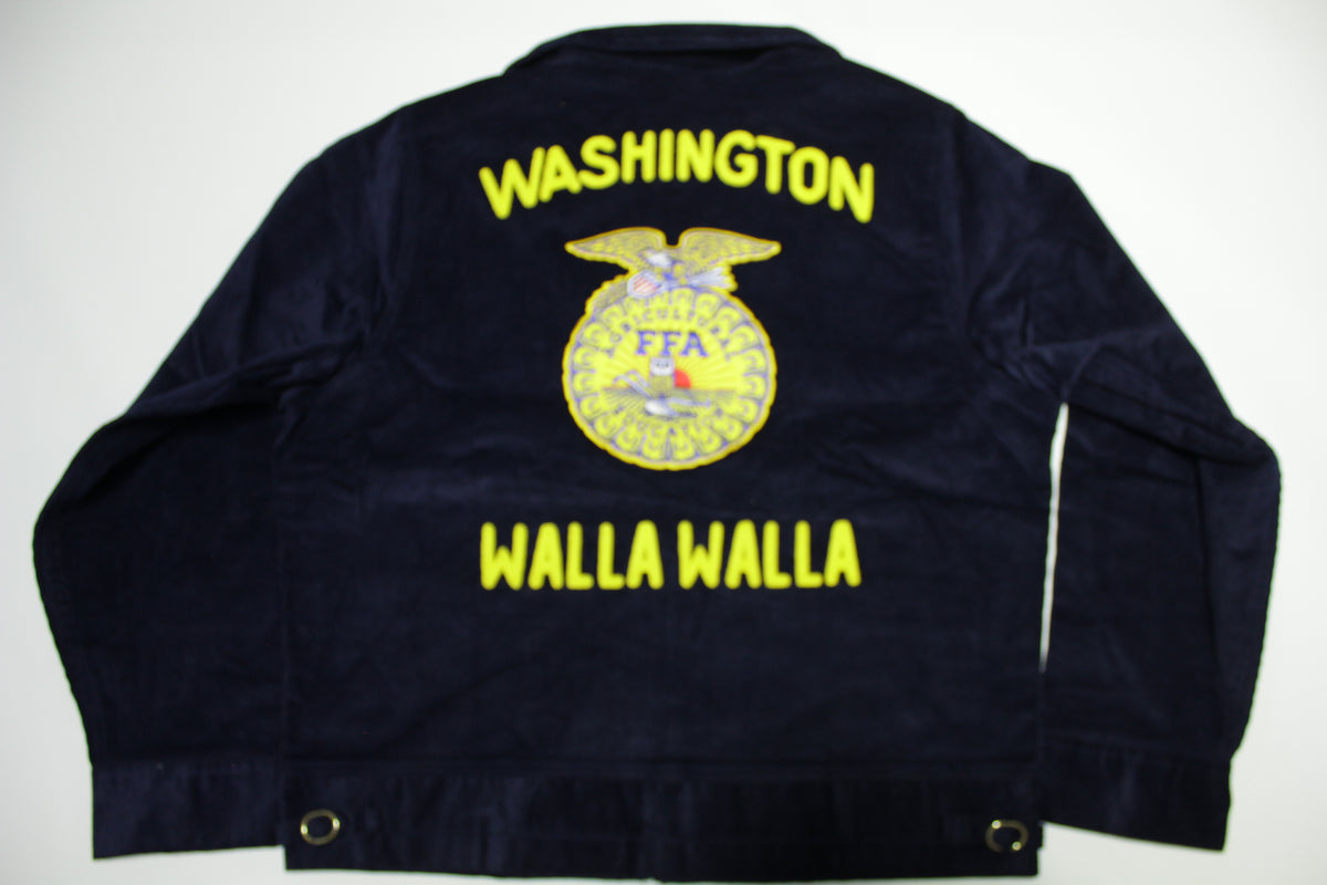 FFA Agricultural Education Vintage Washington Walla Walla Corduroy Farm Animal Jacket