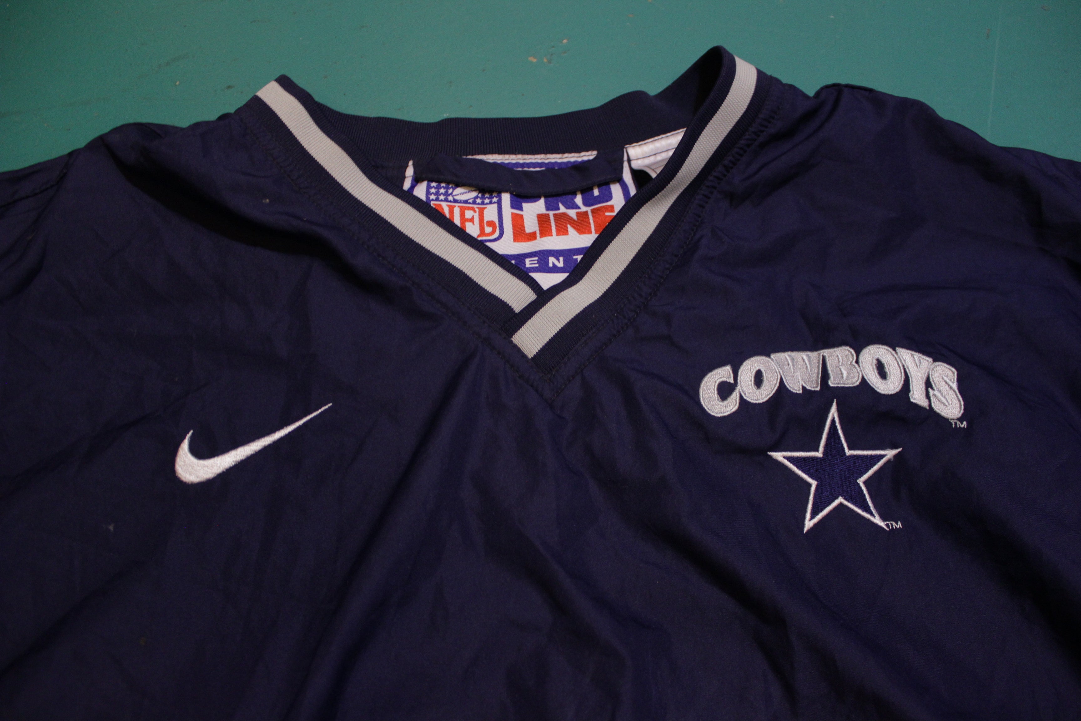 Dallas Cowboys Pro Line V Neck Nike Vintage 90s Pullover Windbreaker J thefuzzyfelt