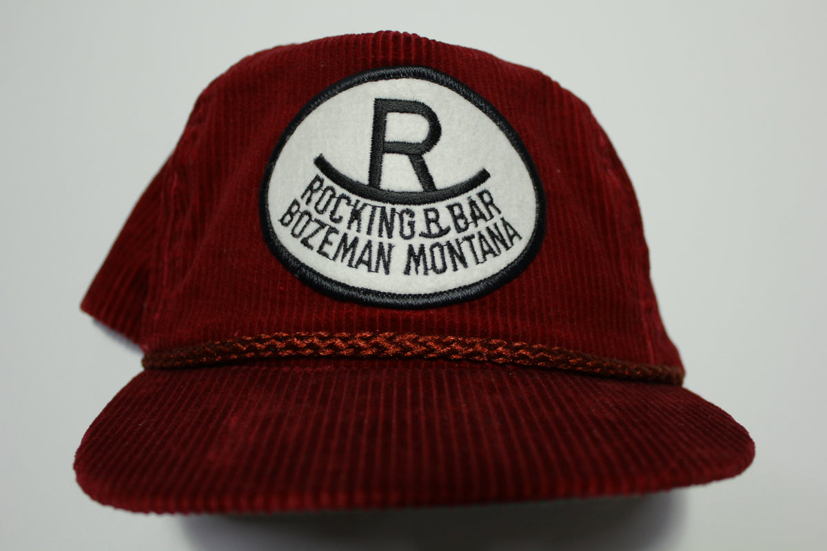 Rocking R Hat Rocking R Bar Bozeman Montana Vintage Corduroy 80s Adjustable Back Sna ...