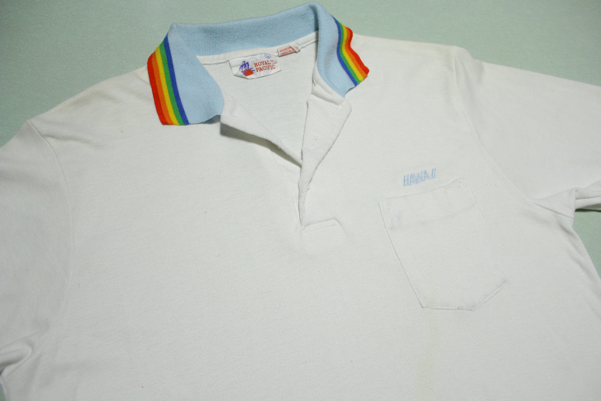 Hawaii Royal Pacific Vintage 80's Striped Polo Shirt