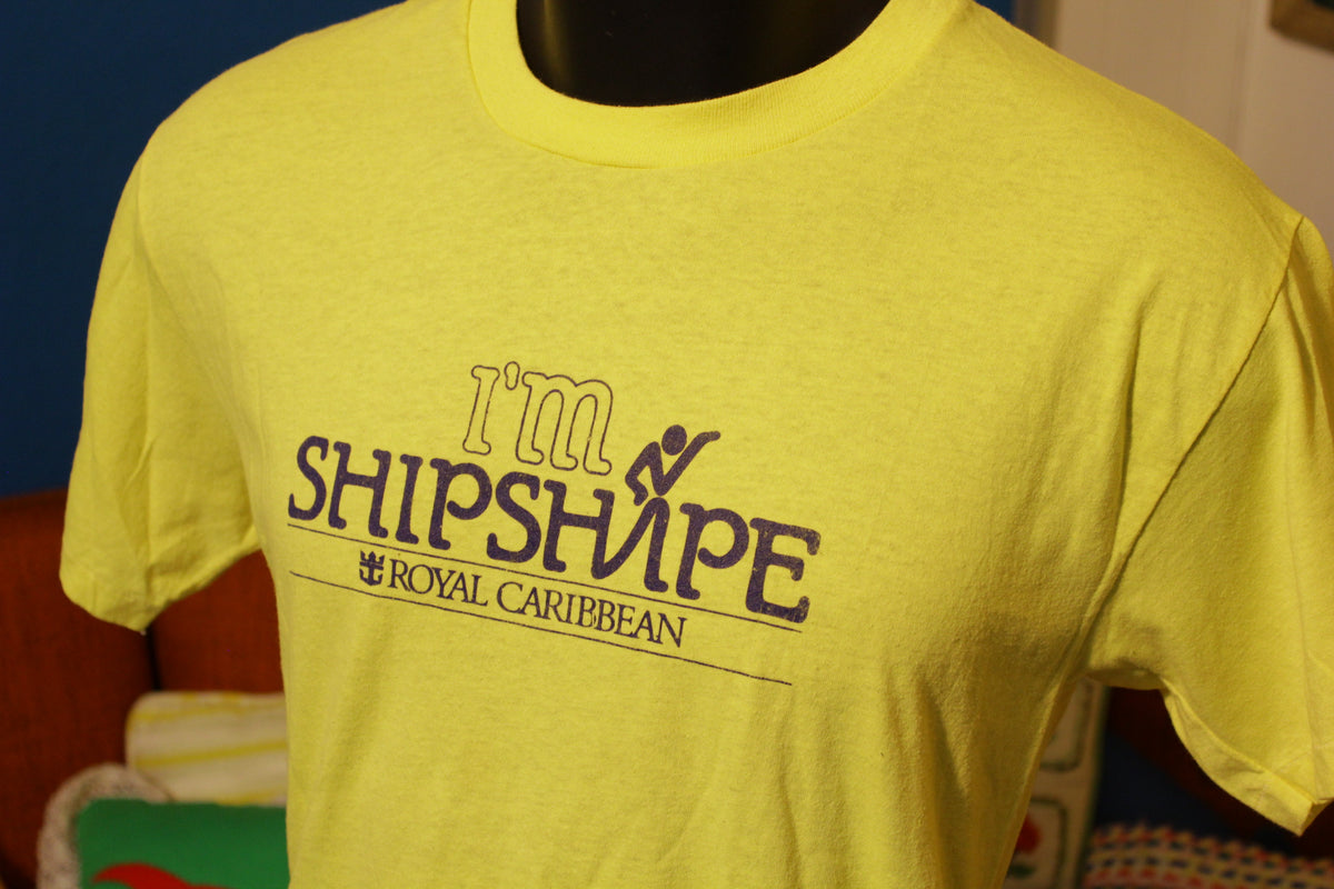 I'm Shipshape Royal Caribbean Vintage 80's T-Shirt. Hanes Poly-Cotton Thin.