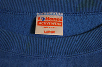 Glitter Flowers Blue Hanes Short Sleeve Sweatshirt. Activewear. Made in USA.