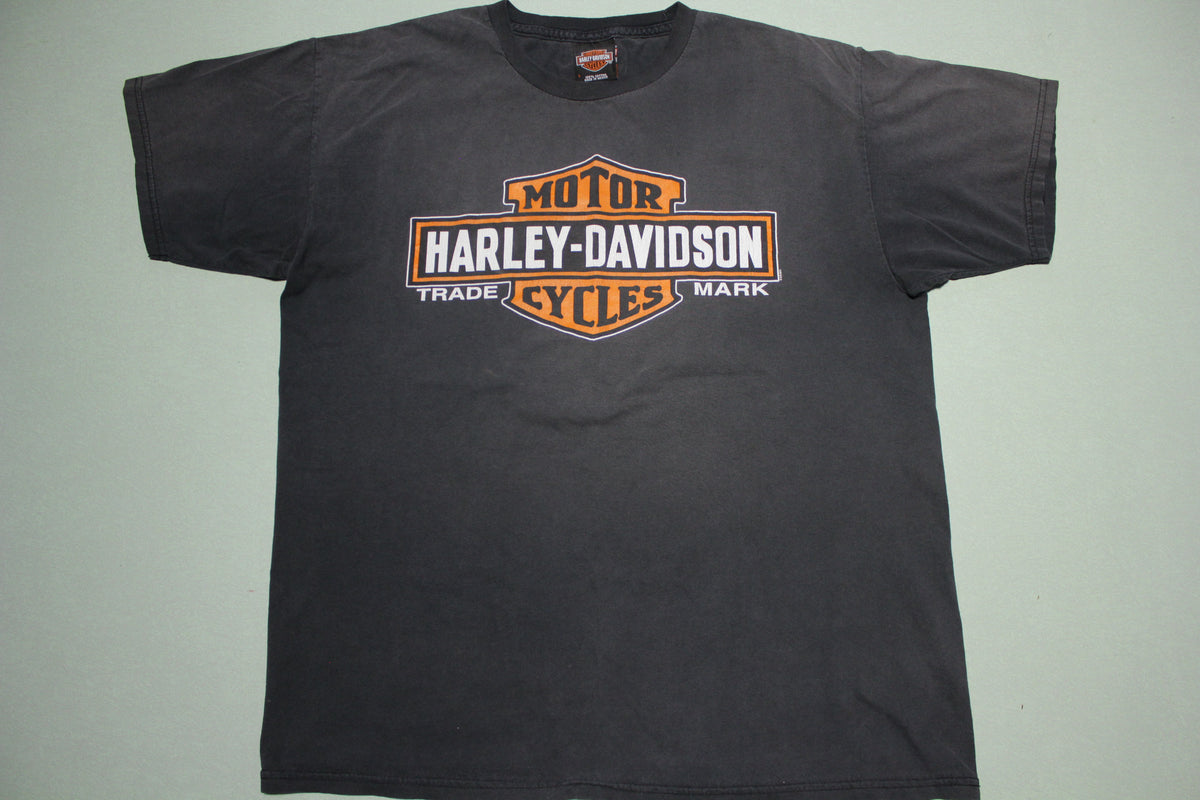 Harley Davidson Rattlesnake Mountain Motorcycles Faded Black Biker T-Shirt