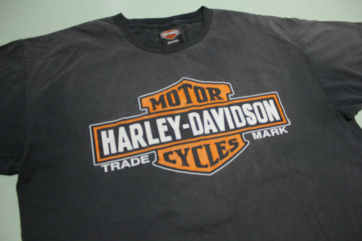 Harley Davidson Rattlesnake Mountain Motorcycles Faded Black Biker T-Shirt