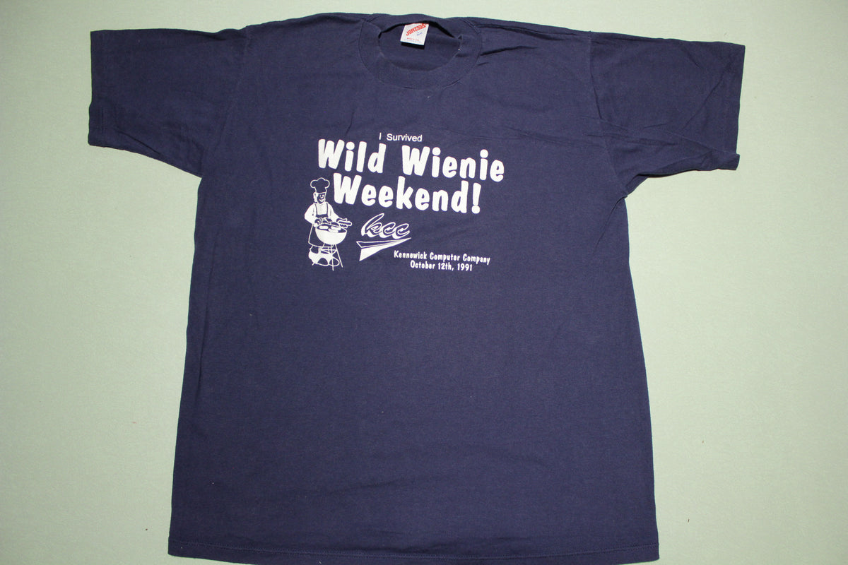 Wild Wienie Weekend Vintage 1991 Kennewick Computers USA T-Shirt