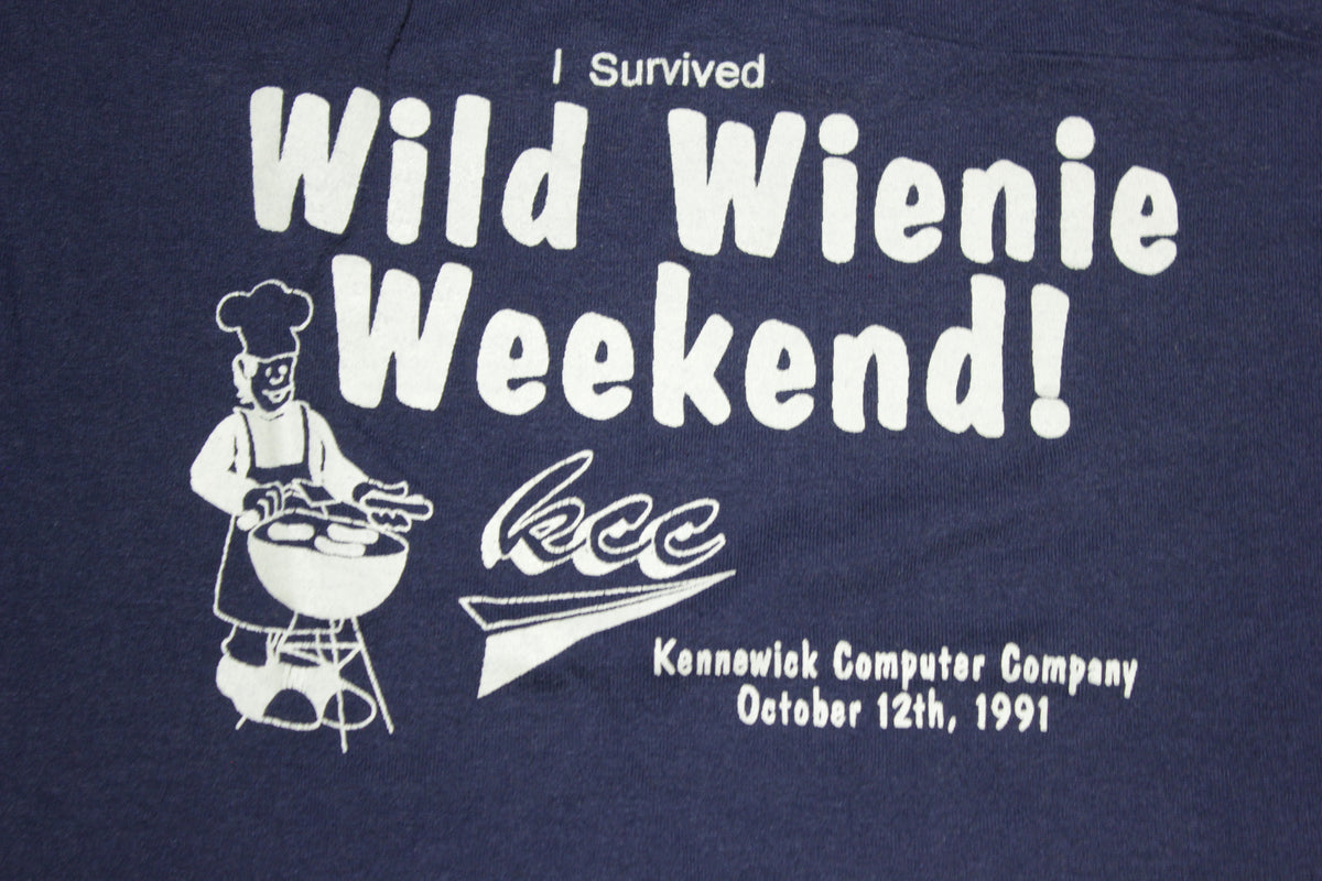 Wild Wienie Weekend Vintage 1991 Kennewick Computers USA T-Shirt