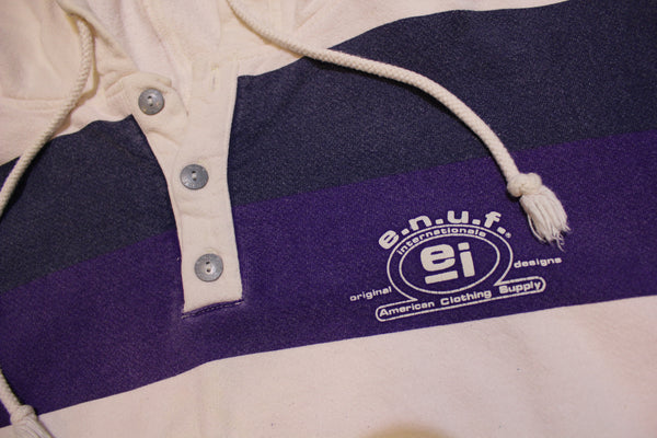 ENUF International Clothing 90's Color Block Vintage Pullover Hoodie Sweatshirt USA