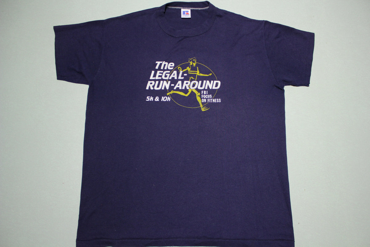 Legal Run-Around FBI Focus On Fitness Vintage 80's Single Stitch Run T-Shirt
