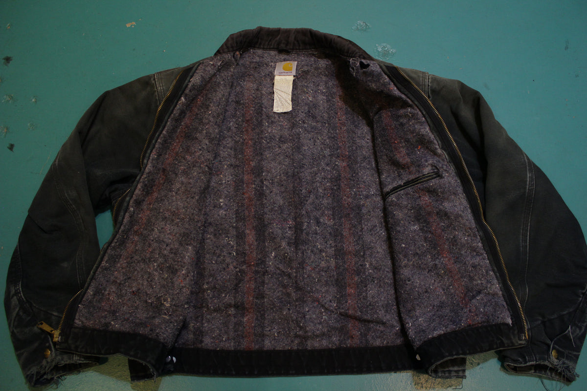 Carhartt J01 BLK Detroit Black Duck Cotton Blanket Lined Jacket 46 Reg –  thefuzzyfelt
