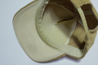Canada Embroidered Script Vintage Corduroy 80s Adjustable Back Snapback Hat