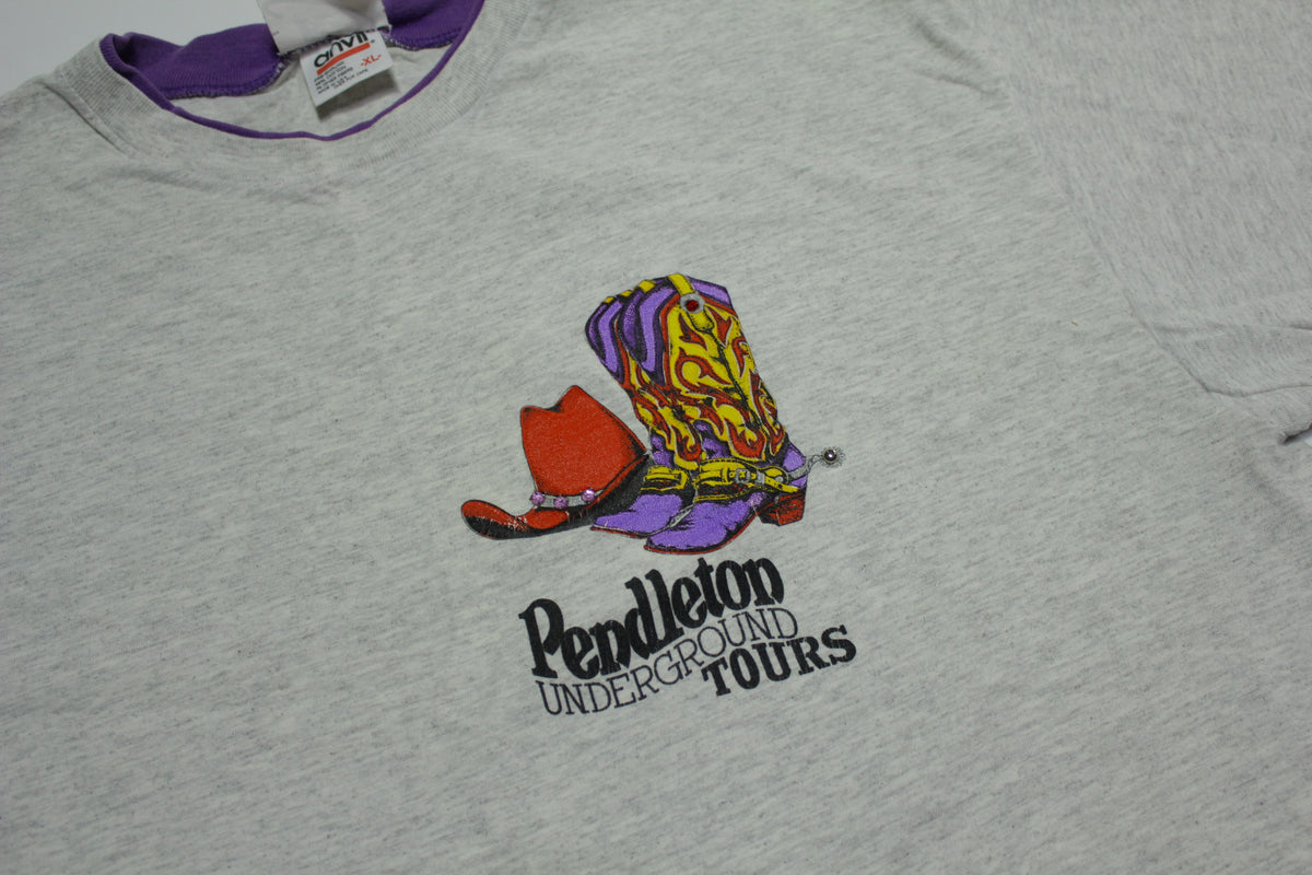 Pendleton Underground Tours Vintage 90's Anvil Made in USA Tourist T-Shirt